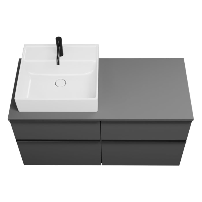 burgbad Eqio Waschtischunterschrank mit Konsolenplatte 120 cm, links, mit Griffleiste G0252