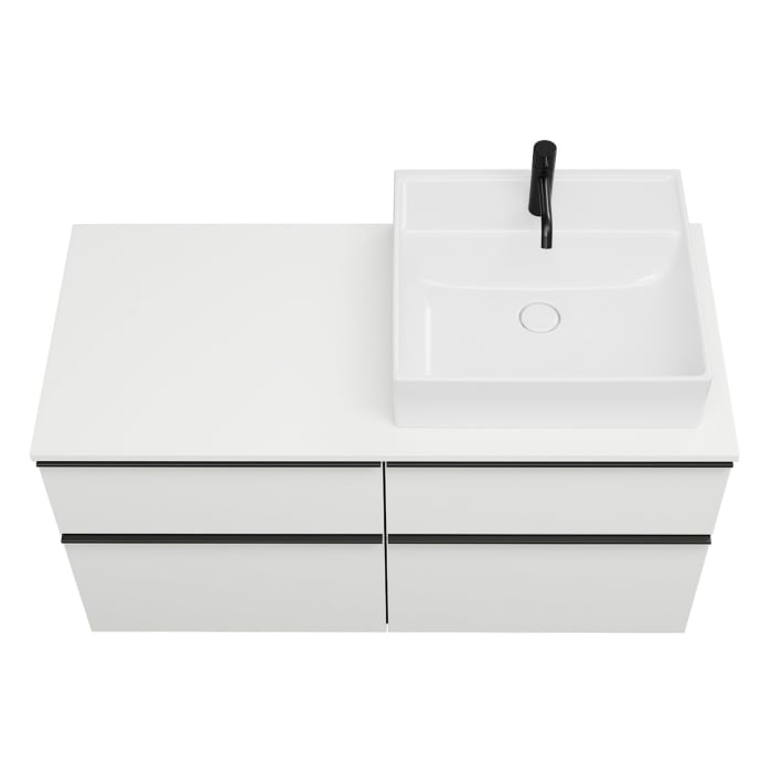 burgbad Eqio Waschtischunterschrank mit Konsolenplatte 120 cm, rechts, mit Griffleiste G0252