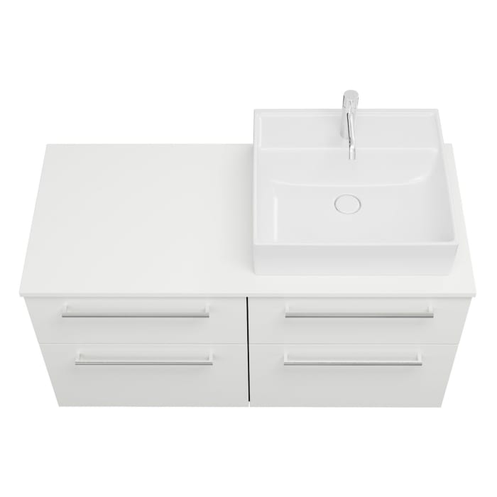 burgbad Eqio Waschtischunterschrank mit Konsolenplatte 120 cm, rechts, mit Stangengriff P95