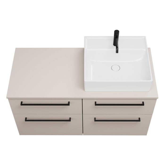 burgbad Eqio Waschtischunterschrank mit Konsolenplatte 120 cm, rechts, mit Stangengriff G0234