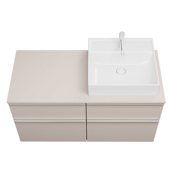 burgbad Eqio Waschtischunterschrank mit Konsolenplatte 120 cm, rechts, mit Griffleiste G0251