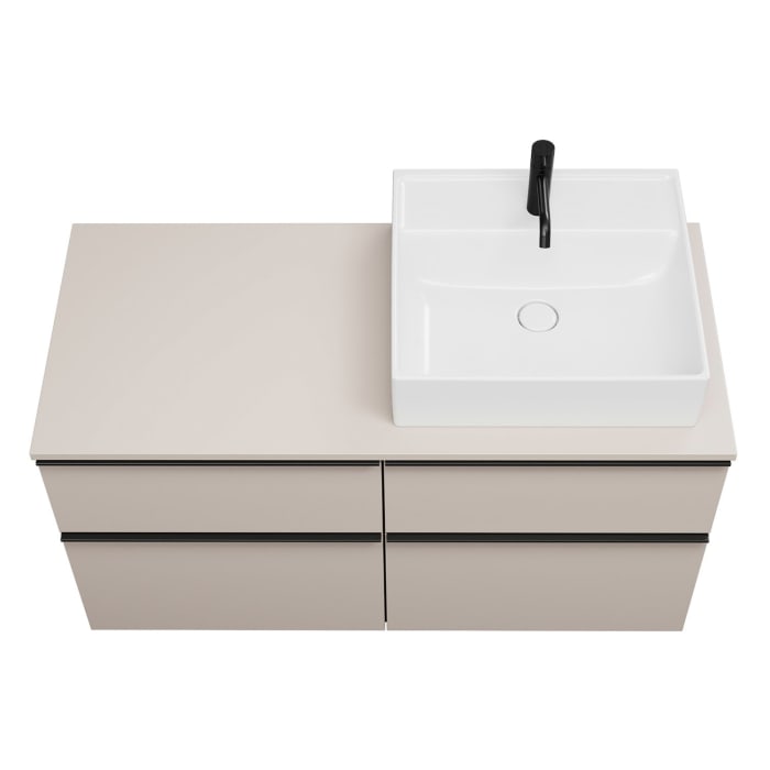 burgbad Eqio Waschtischunterschrank mit Konsolenplatte 120 cm, rechts, mit Griffleiste G0252