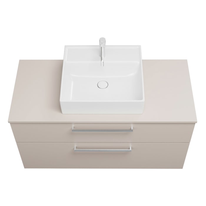 burgbad Eqio Waschtischunterschrank mit Konsolenplatte 120 cm, mit Stangengriff P95