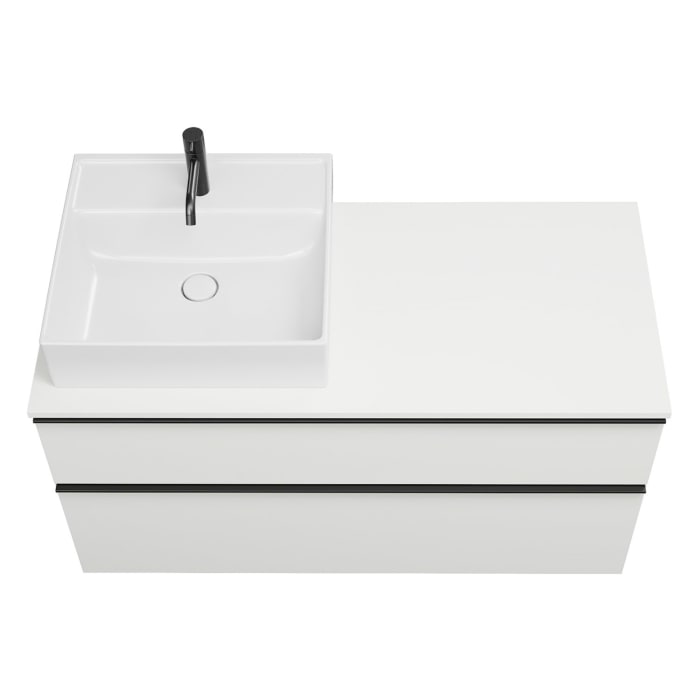 burgbad Eqio Waschtischunterschrank mit Konsolenplatte 120 cm, links, mit Griffleiste G0252