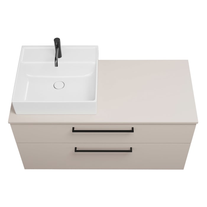 burgbad Eqio Waschtischunterschrank mit Konsolenplatte 120 cm, links, mit Stangengriff G0234