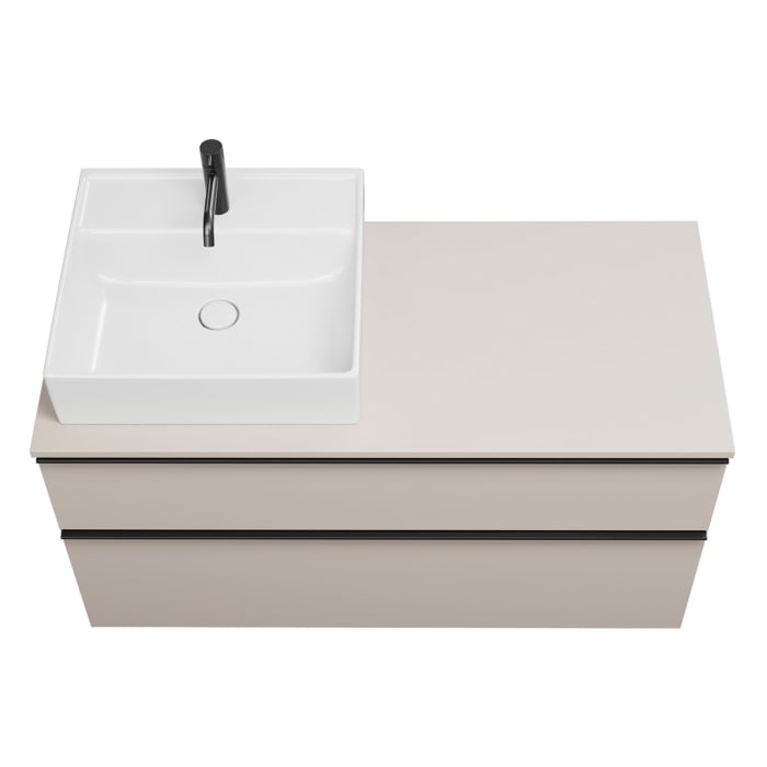 burgbad Eqio Waschtischunterschrank mit Konsolenplatte 120 cm, links, mit Griffleiste G0252