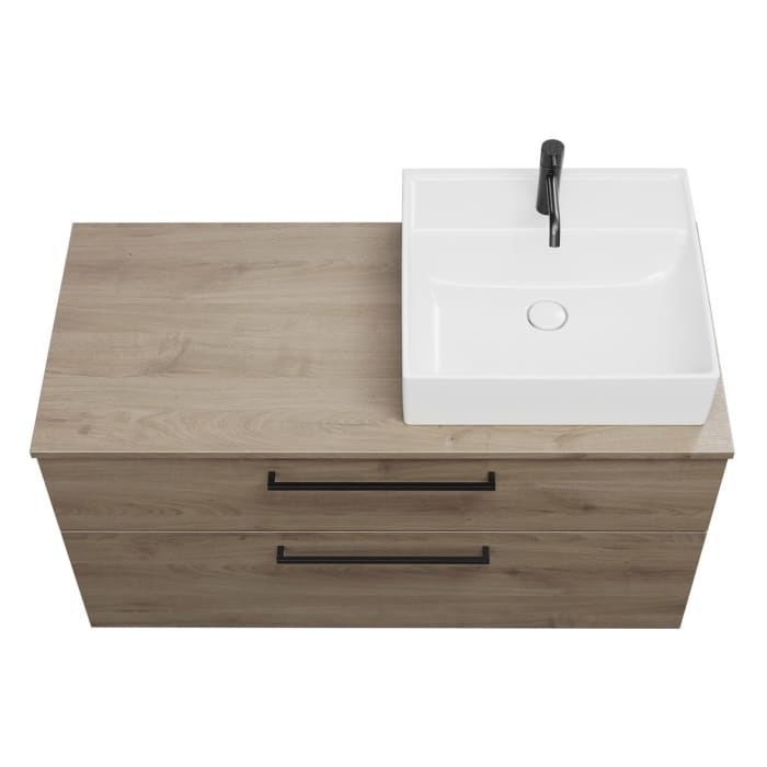 burgbad Eqio Waschtischunterschrank mit Konsolenplatte 120 cm, rechts, mit Stangengriff G0234