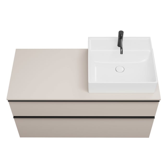 burgbad Eqio Waschtischunterschrank mit Konsolenplatte 120 cm, rechts, mit Griffleiste G0252