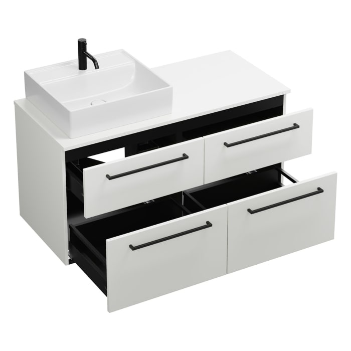 burgbad Eqio Waschtischunterschrank mit Konsolenplatte 120 cm, links, mit Stangengriff G0234