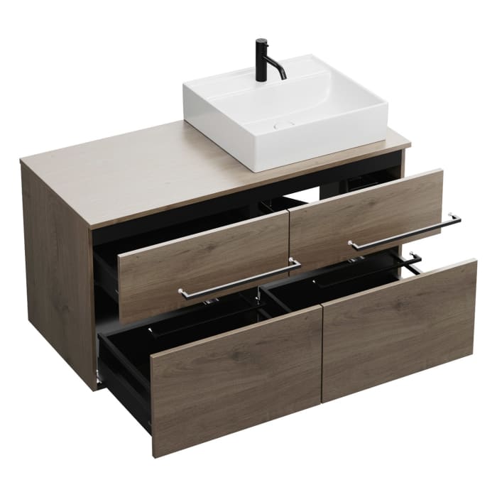 burgbad Eqio Waschtischunterschrank mit Konsolenplatte 120 cm, rechts, mit Stangengriff G0234