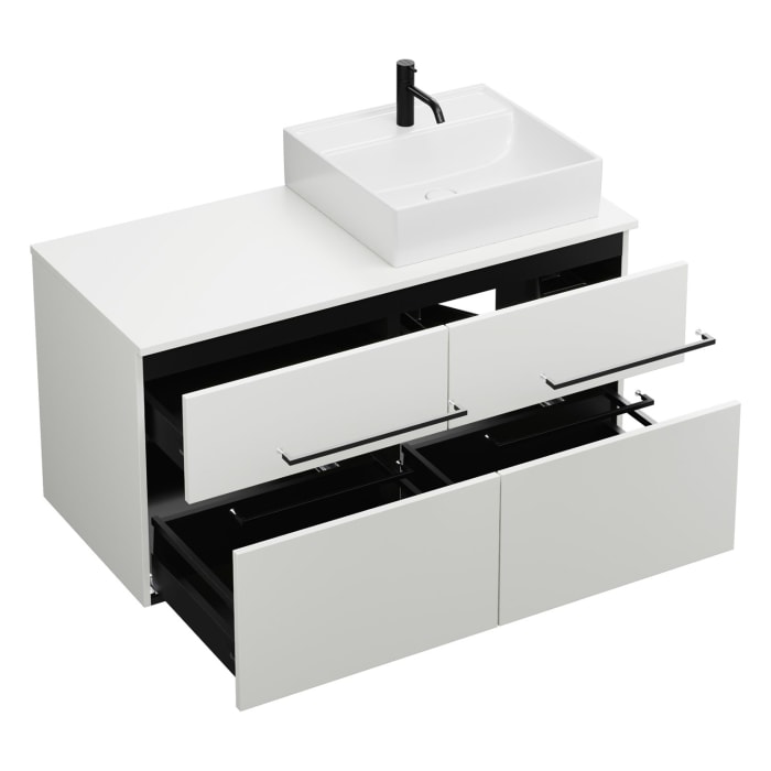 burgbad Eqio Waschtischunterschrank mit Konsolenplatte 120 cm, rechts, mit Stangengriff G0234