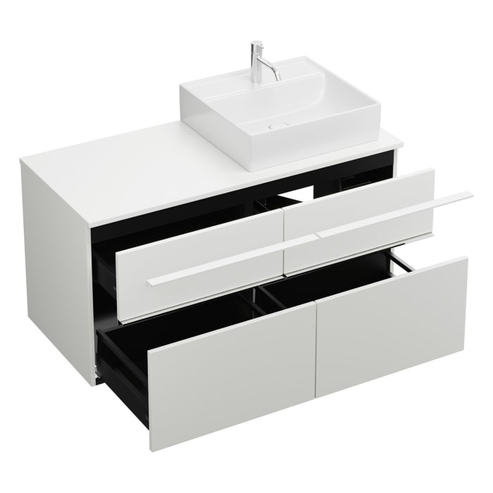 burgbad Eqio Waschtischunterschrank mit Konsolenplatte 120 cm, rechts, mit Griffleiste G0251