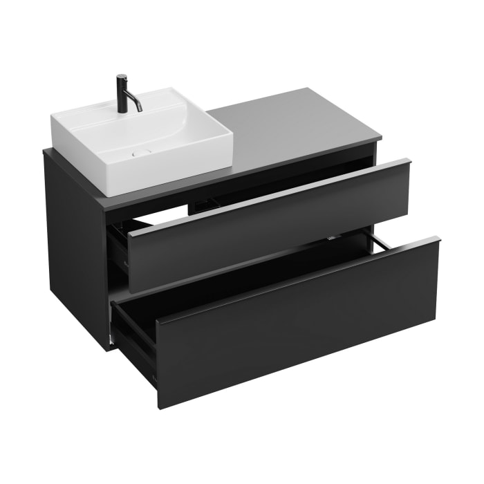 burgbad Eqio Waschtischunterschrank mit Konsolenplatte 120 cm, links, mit Griffleiste G0252