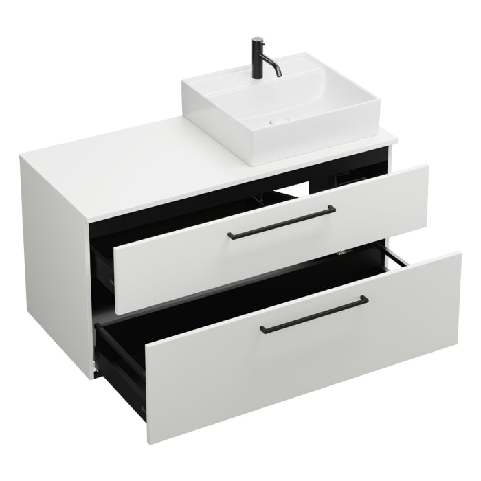 burgbad Eqio Waschtischunterschrank mit Konsolenplatte 120 cm, rechts, mit Stangengriff G0234