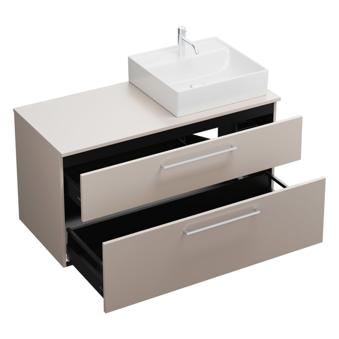 burgbad Eqio Waschtischunterschrank mit Konsolenplatte 120 cm, rechts, mit Stangengriff P95