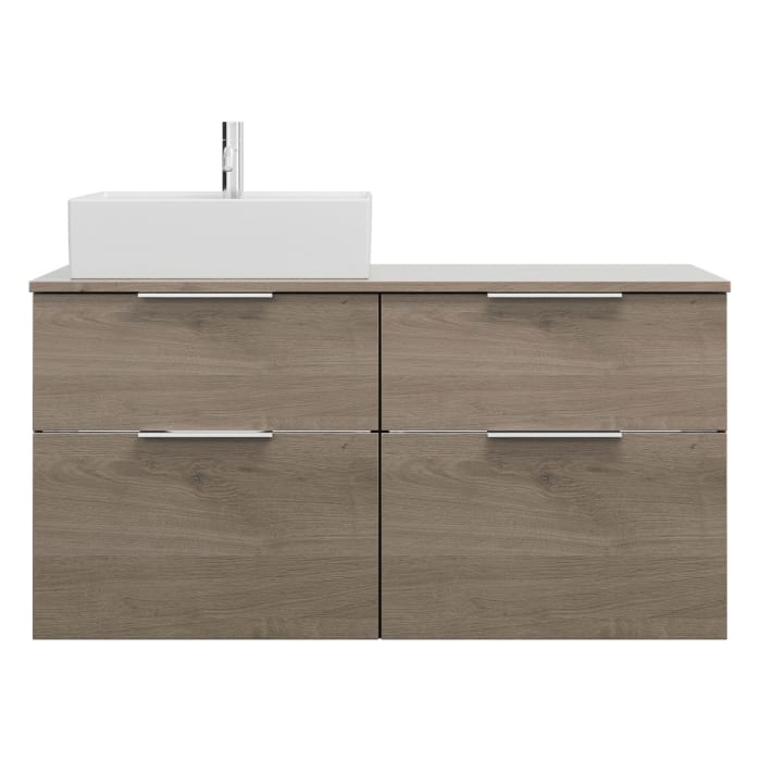 burgbad Eqio Waschtischunterschrank mit Konsolenplatte 120 cm, links, mit Griff G0146