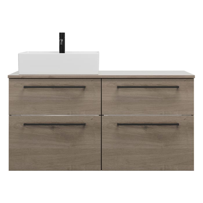 burgbad Eqio Waschtischunterschrank mit Konsolenplatte 120 cm, links, mit Stangengriff G0234