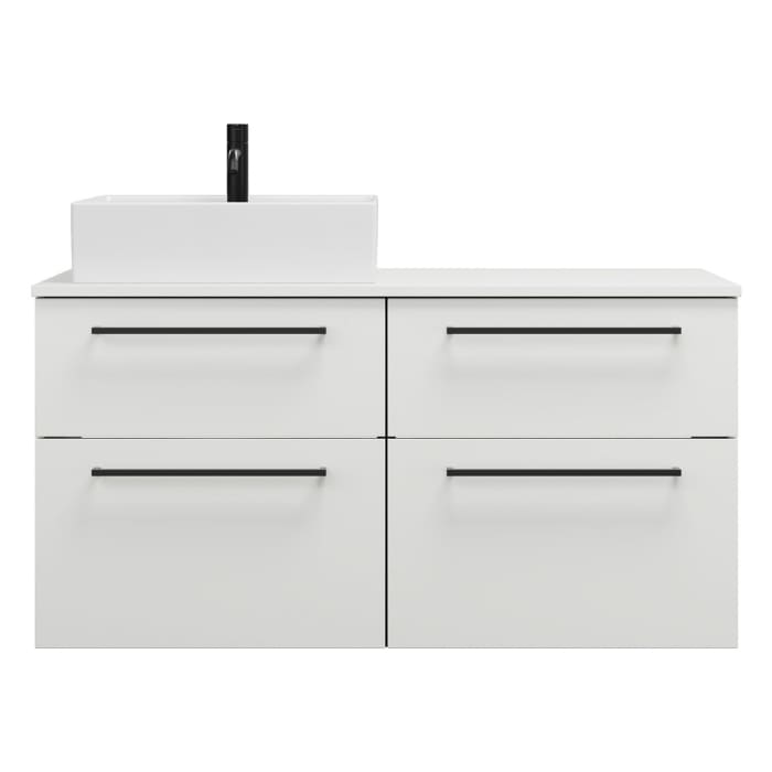 burgbad Eqio Waschtischunterschrank mit Konsolenplatte 120 cm, links, mit Stangengriff G0234