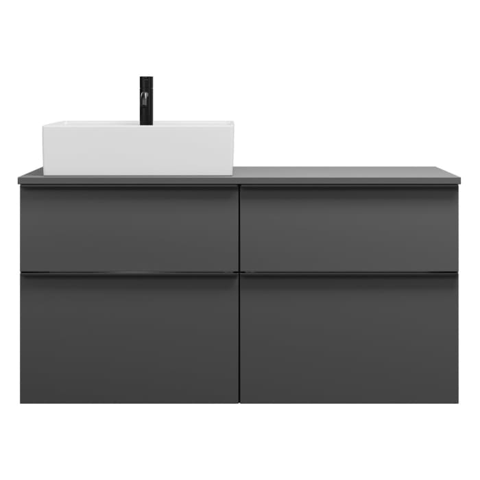 burgbad Eqio Waschtischunterschrank mit Konsolenplatte 120 cm, links, mit Griffleiste G0252