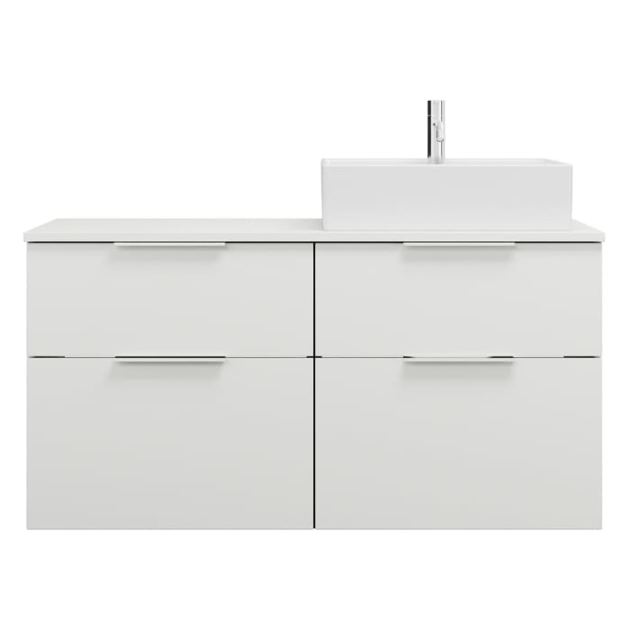 burgbad Eqio Waschtischunterschrank mit Konsolenplatte 120 cm, rechts, mit Griff G0146