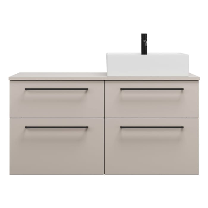 burgbad Eqio Waschtischunterschrank mit Konsolenplatte 120 cm, rechts, mit Stangengriff G0234