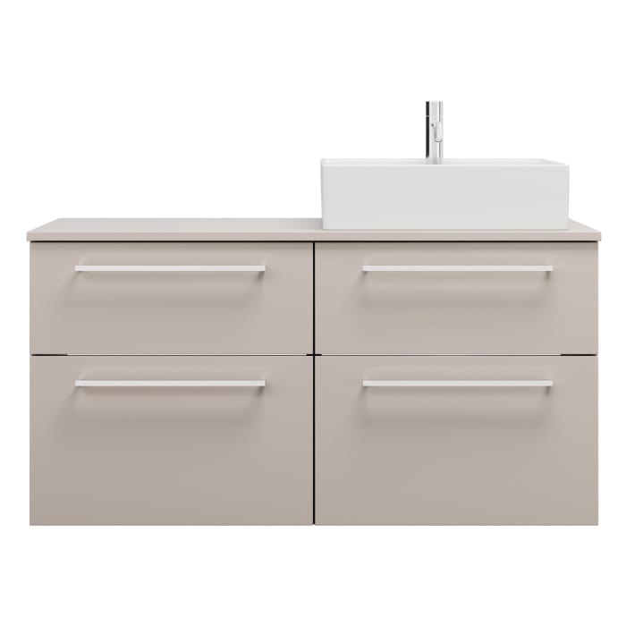 burgbad Eqio Waschtischunterschrank mit Konsolenplatte 120 cm, rechts, mit Stangengriff P95