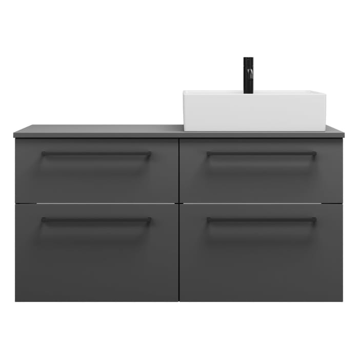 burgbad Eqio Waschtischunterschrank mit Konsolenplatte 120 cm, rechts, mit Stangengriff G0234