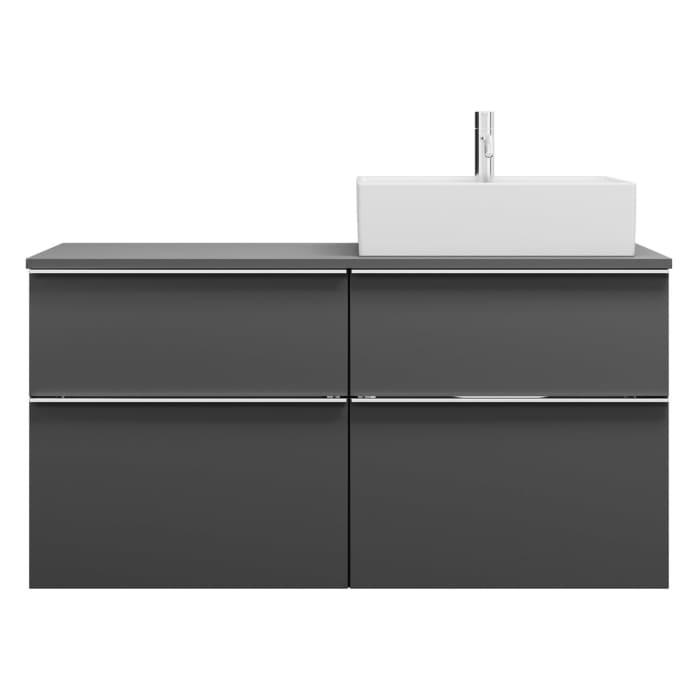 burgbad Eqio Waschtischunterschrank mit Konsolenplatte 120 cm, rechts, mit Griffleiste G0251