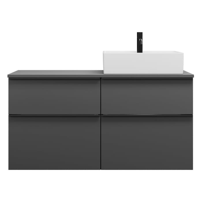 burgbad Eqio Waschtischunterschrank mit Konsolenplatte 120 cm, rechts, mit Griffleiste G0252