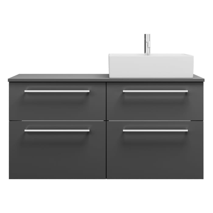 burgbad Eqio Waschtischunterschrank mit Konsolenplatte 120 cm, rechts, mit Stangengriff P95