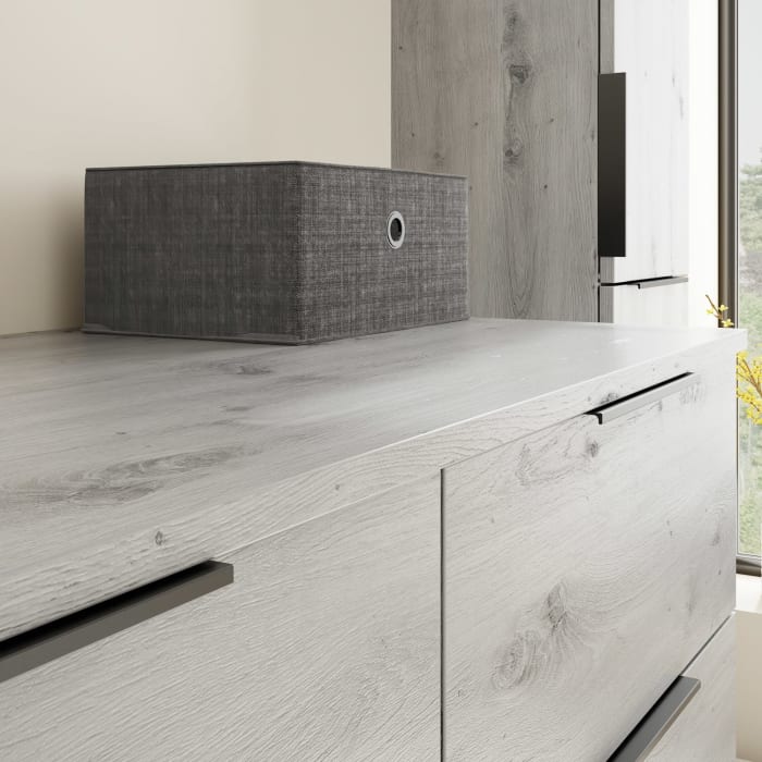 burgbad Eqio Waschtischunterschrank mit Konsolenplatte 120 cm, links, mit Griff G0200