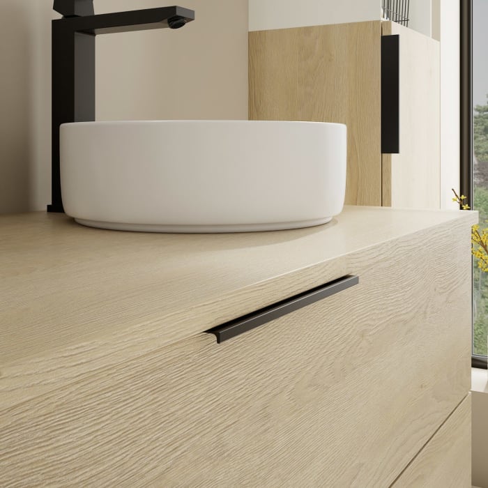 burgbad Eqio Waschtischunterschrank mit Konsolenplatte 120 cm, rechts, mit Griff G0200