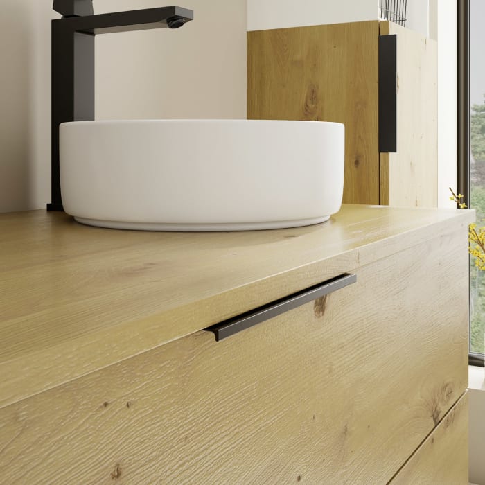 burgbad Eqio Waschtischunterschrank mit Konsolenplatte 120 cm, rechts, mit Griff G0200