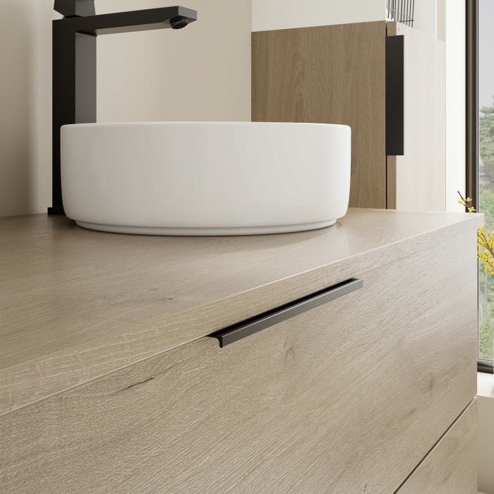 burgbad Eqio Waschtischunterschrank mit Konsolenplatte 120 cm, rechts, mit Griff G0200