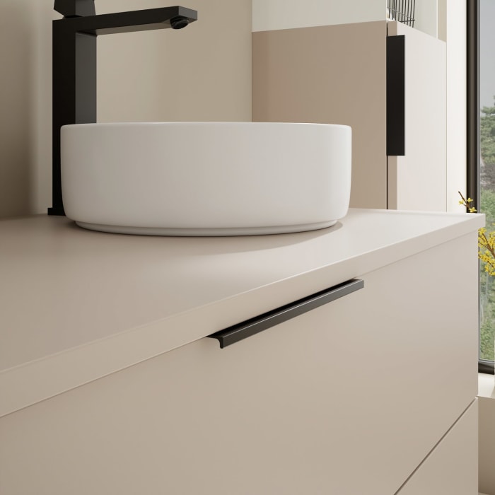 burgbad Eqio Waschtischunterschrank mit Konsolenplatte 120 cm, rechts, mit Griff G0200