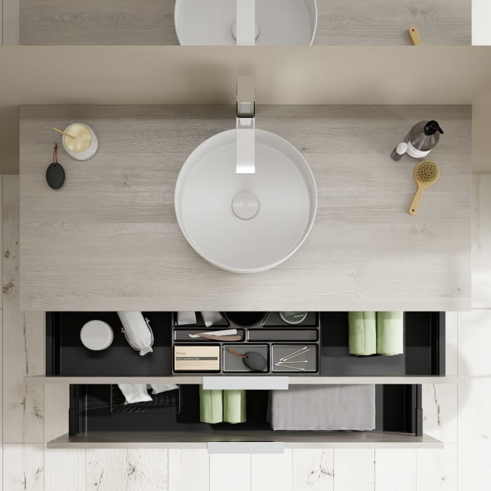 burgbad Eqio Waschtischunterschrank mit Konsolenplatte 120 cm, mit Griff G0146