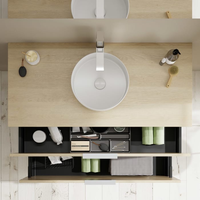 burgbad Eqio Waschtischunterschrank mit Konsolenplatte 120 cm, mit Griff G0146