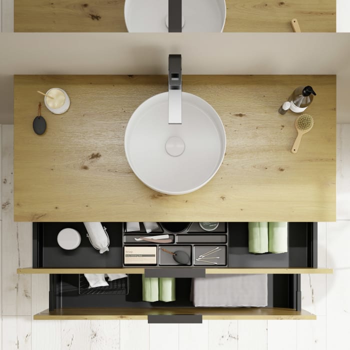 burgbad Eqio Waschtischunterschrank mit Konsolenplatte 120 cm, mit Griff G0200