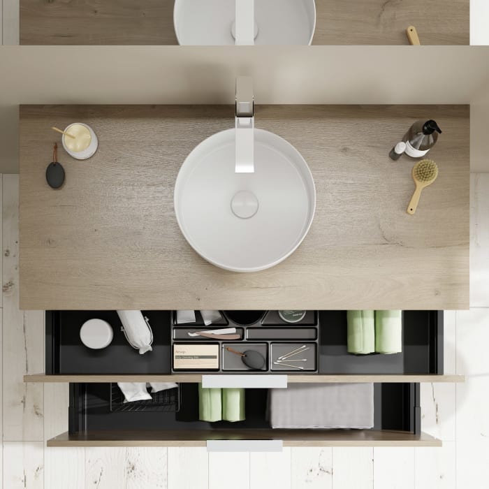 burgbad Eqio Waschtischunterschrank mit Konsolenplatte 120 cm, mit Griff G0146