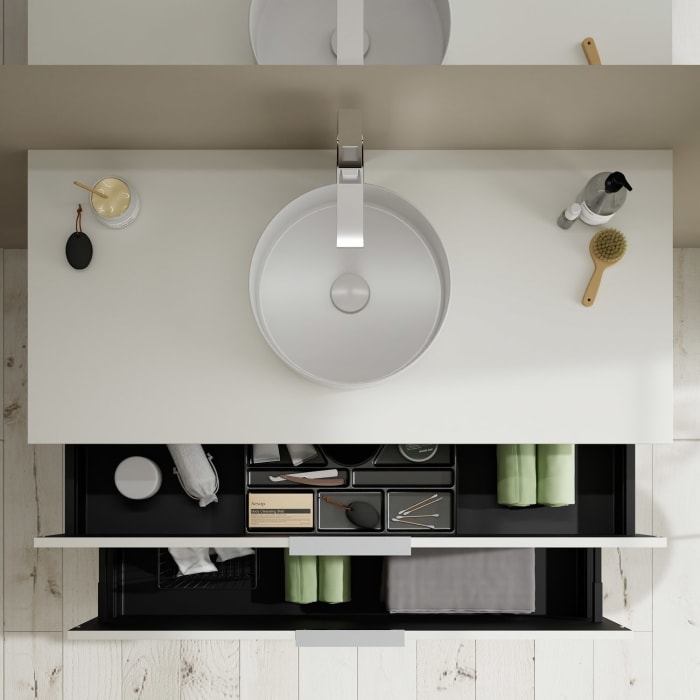 burgbad Eqio Waschtischunterschrank mit Konsolenplatte 120 cm, mit Griff G0146