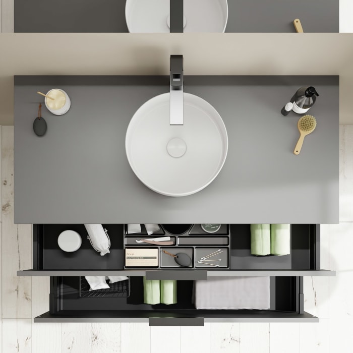 burgbad Eqio Waschtischunterschrank mit Konsolenplatte 120 cm, mit Griff G0200