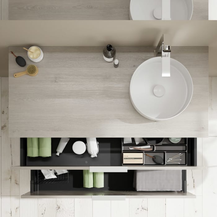 burgbad Eqio Waschtischunterschrank mit Konsolenplatte 120 cm, rechts, mit Griff G0146