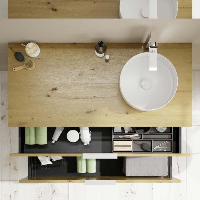 burgbad Eqio Waschtischunterschrank mit Konsolenplatte 120 cm, rechts, mit Griff G0146