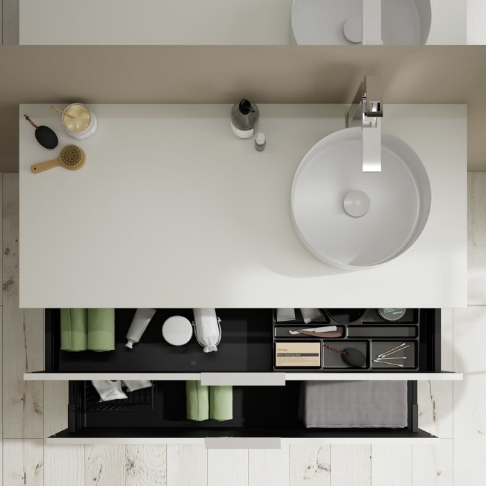 burgbad Eqio Waschtischunterschrank mit Konsolenplatte 120 cm, rechts, mit Griff G0146