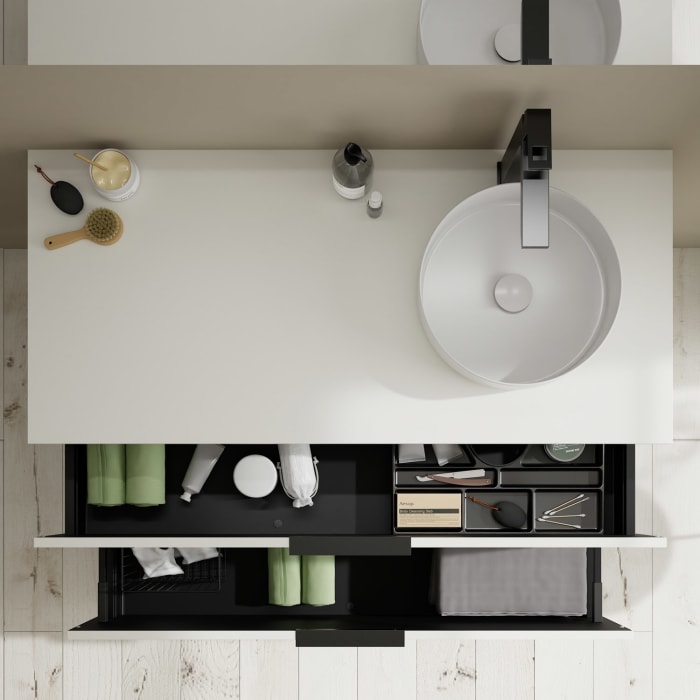 burgbad Eqio Waschtischunterschrank mit Konsolenplatte 120 cm, rechts, mit Griff G0200