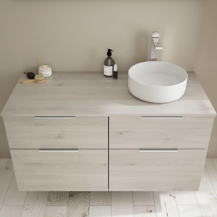 burgbad Eqio Waschtischunterschrank mit Konsolenplatte 120 cm, rechts, mit Griff G0146