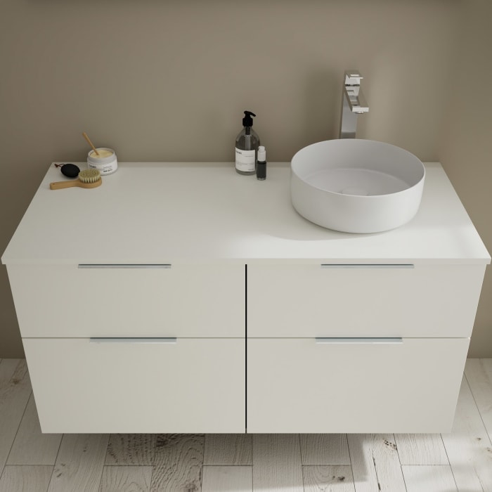 burgbad Eqio Waschtischunterschrank mit Konsolenplatte 120 cm, rechts, mit Griff G0146