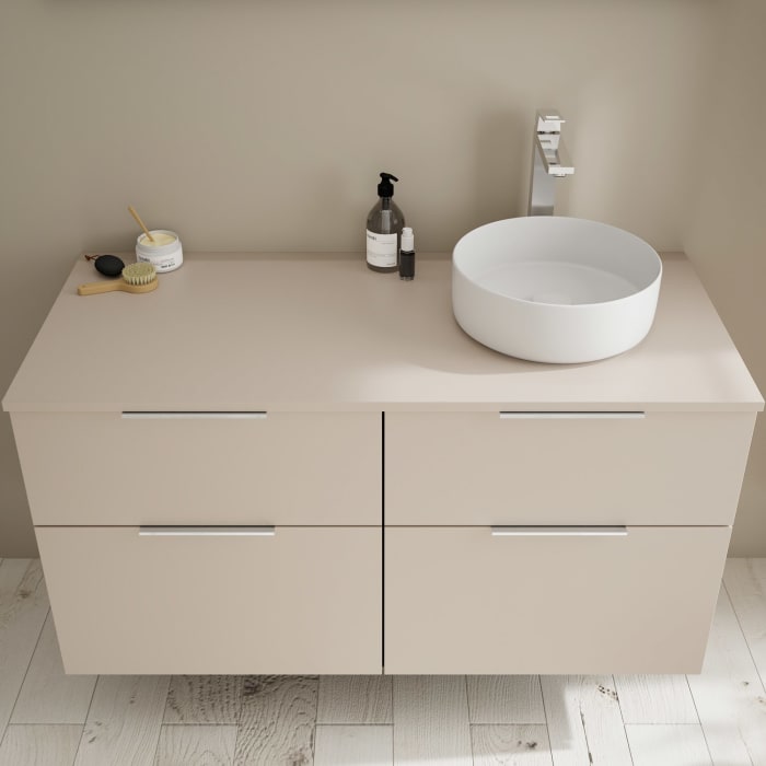 burgbad Eqio Waschtischunterschrank mit Konsolenplatte 120 cm, rechts, mit Griff G0146