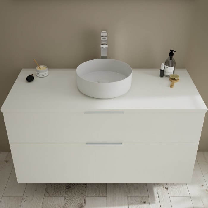 burgbad Eqio Waschtischunterschrank mit Konsolenplatte 120 cm, mit Griff G0146