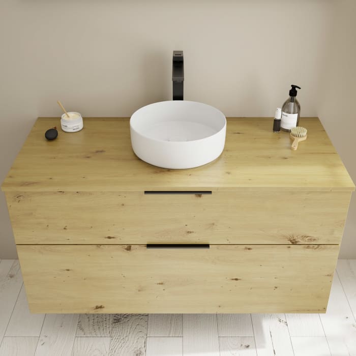 burgbad Eqio Waschtischunterschrank mit Konsolenplatte 120 cm, mit Griff G0200